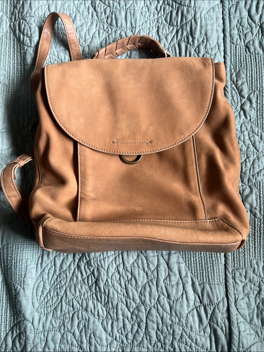 Lucky Brand Tan Leather Backpack Purse - Casual Everyday Bag
